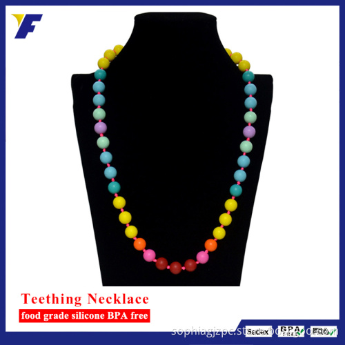 BPA Free Rainbow Silicone Baby Teething Necklace/Silicone Teething Necklace